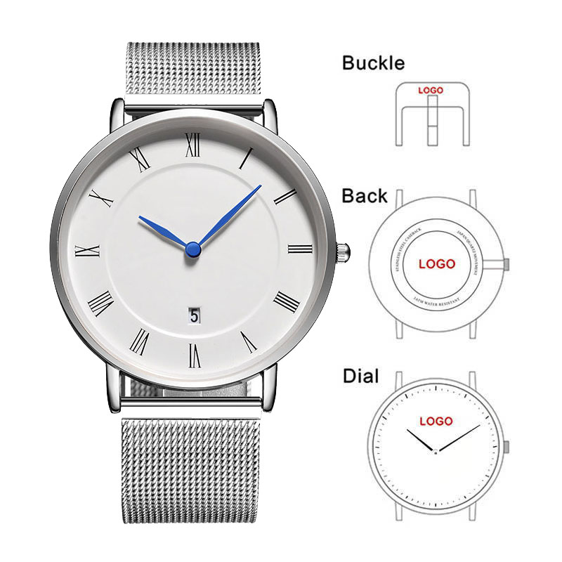 Stainless Mesh Band - Jam Tangan Pria Bisnis Klasik Sederhana