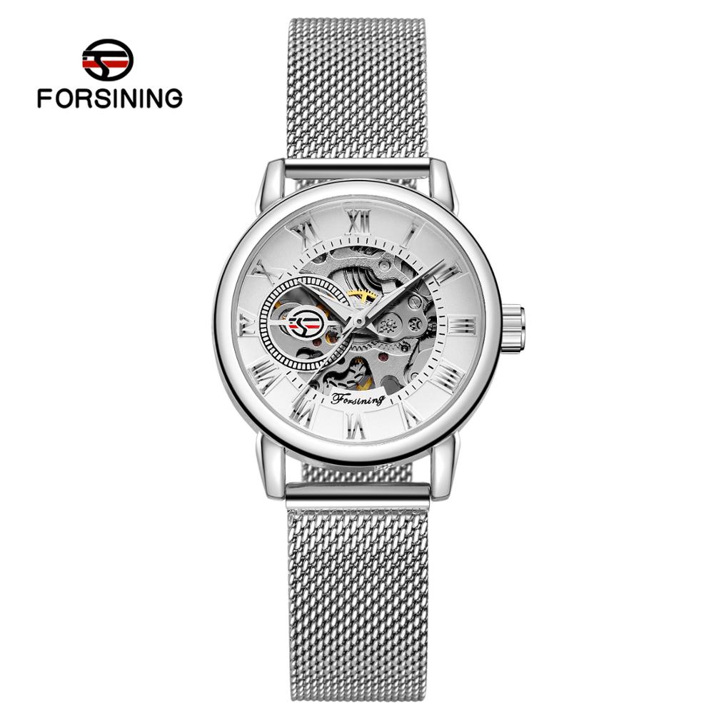 Stainless Mesh Band - Reloj Mujer FORSINING Fashion Wanita Watch
