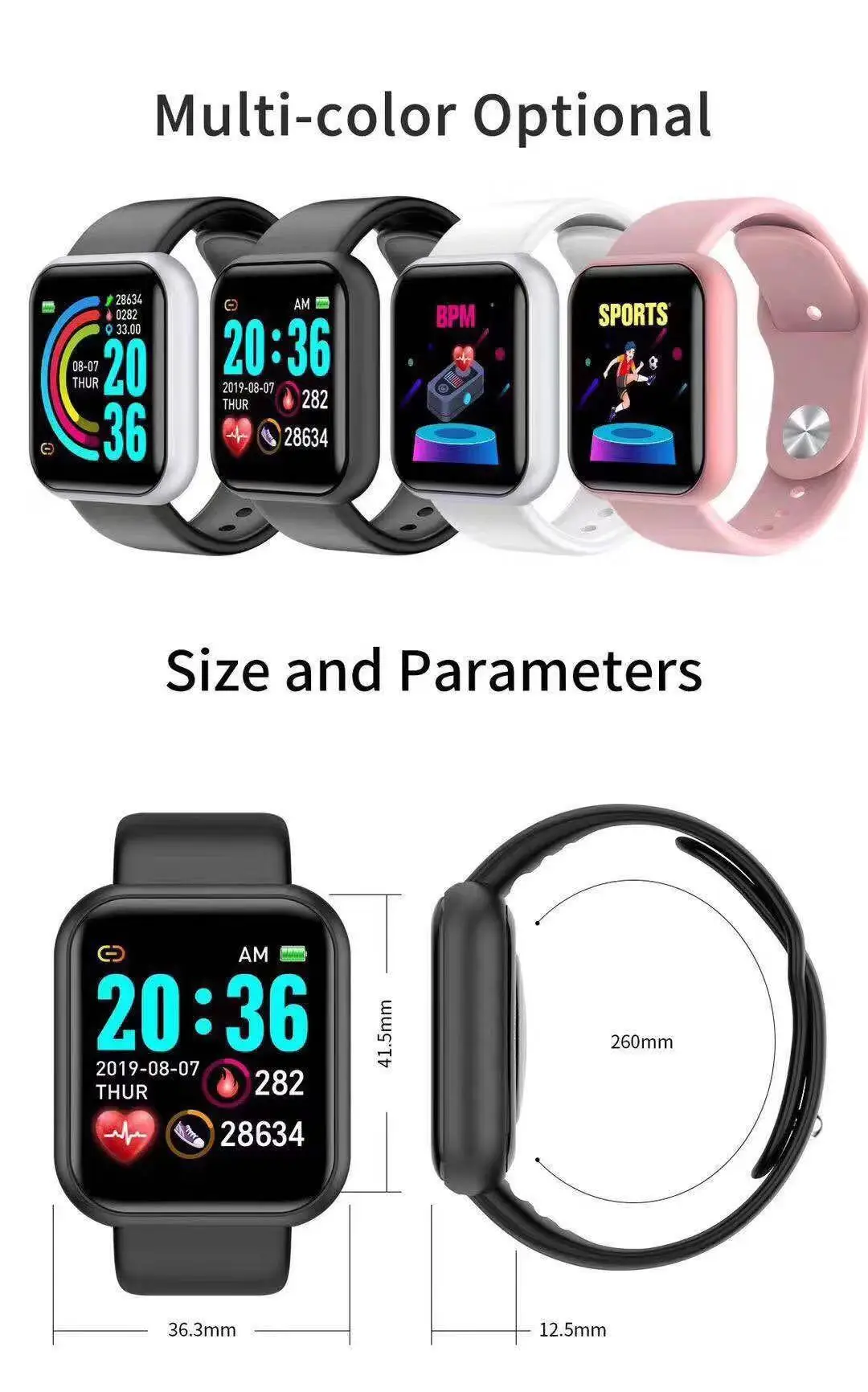Smartwatch Touch - Jam Tangan Pintar D20 Pro Pria