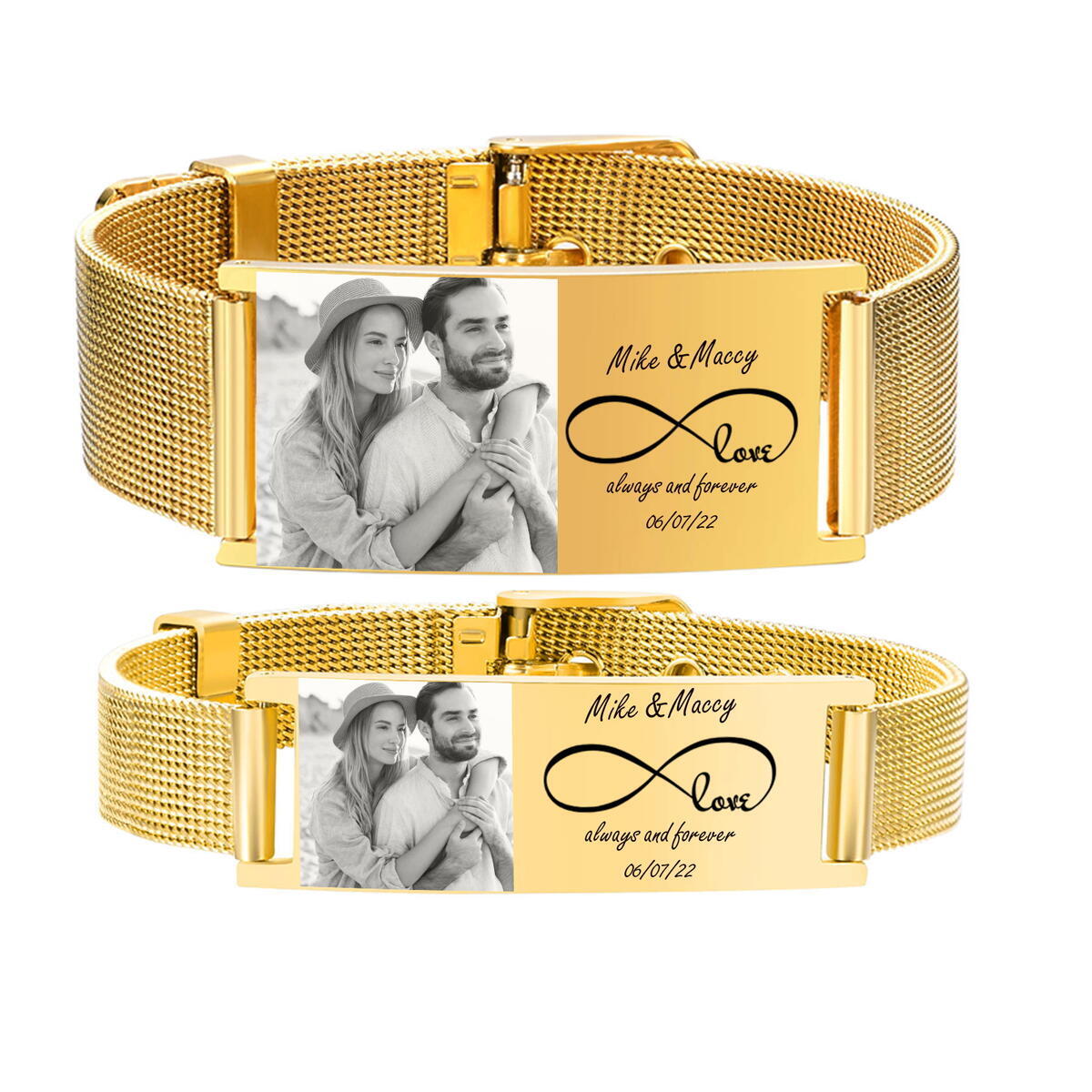 Stainless Mesh Band - Gelang ID pribadi untuk pria wanita,