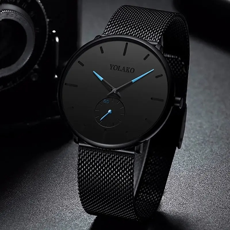 Stainless Mesh Band - YOLAKO jam tangan kuarsa kasual bisnis