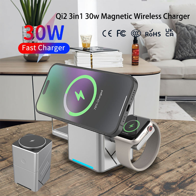 Smartwatch Touch - Pengisi Daya Nirkabel 3 in 1