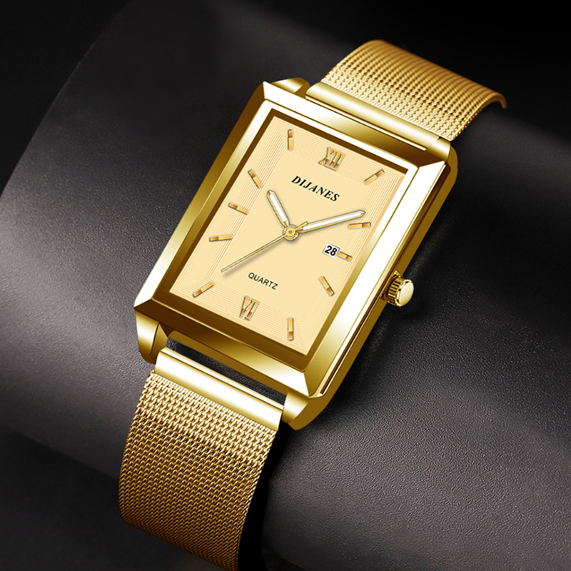 Jam tangan kulit kalender tang - Stainless Mesh Band ulasan dan harga