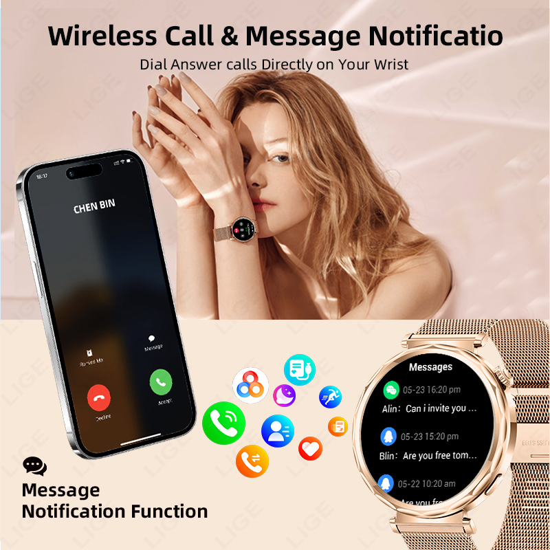LIGE Jam Tangan Pintar Wanita  - Smartwatch Custom ulasan dan harga