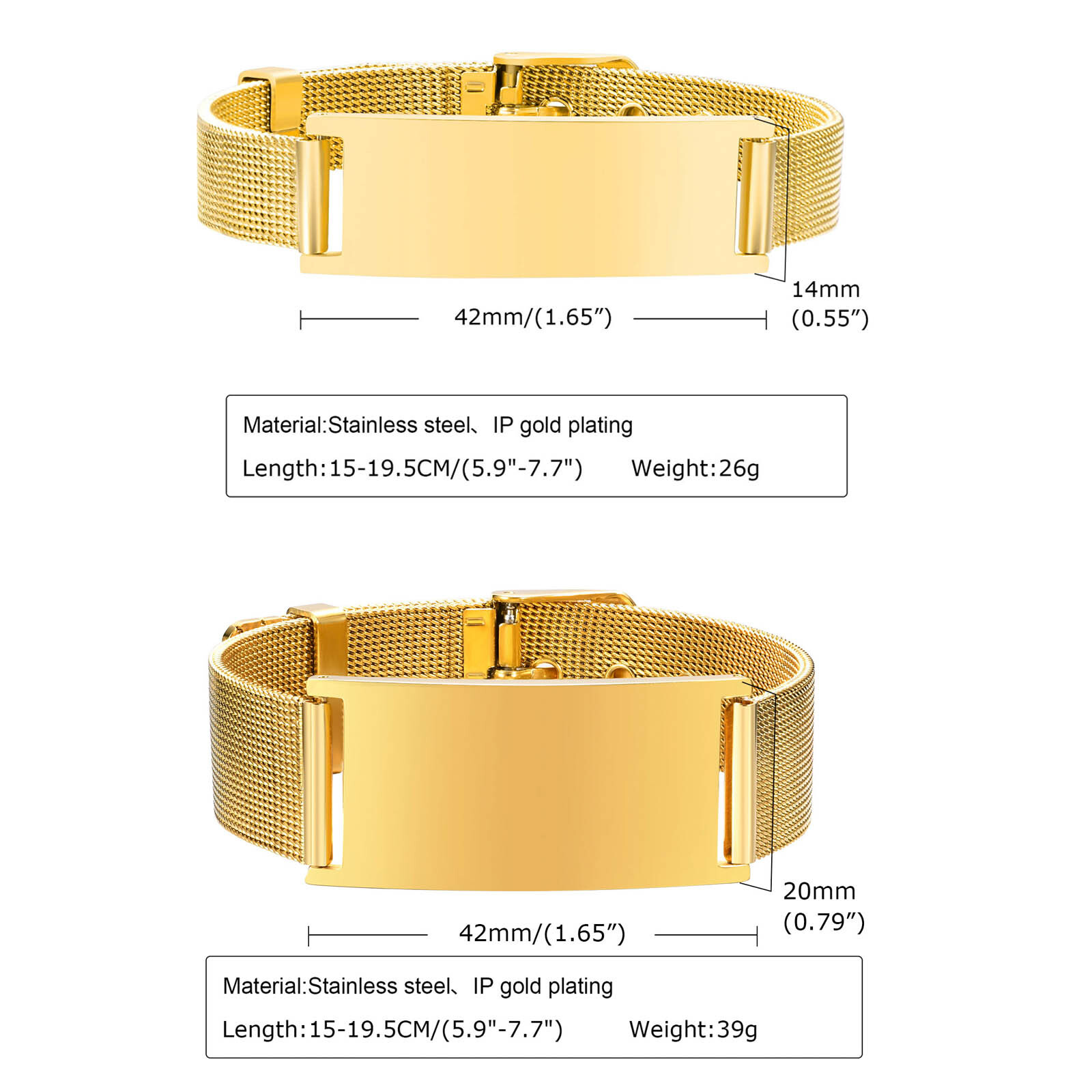 Gelang ID pribadi untuk pria w - Stainless Mesh Band ulasan dan harga