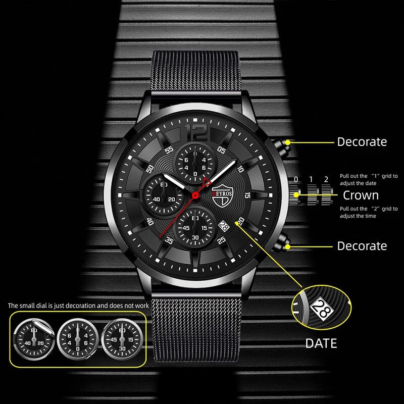 DEYROS jam tangan kuarsa kasua - Stainless Mesh Band ulasan dan harga