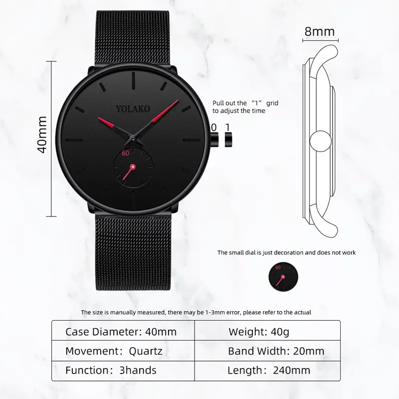 YOLAKO jam tangan kuarsa kasua - Stainless Mesh Band ulasan dan harga