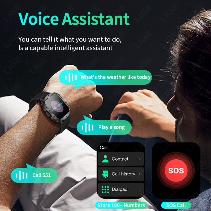 LIGE jam tangan pintar luar ru - Smartwatch Faces ulasan dan harga