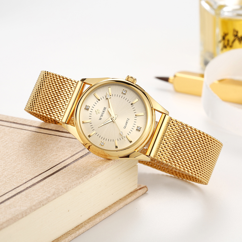 Wwoor Merek Mewah Gaun Emas Wa - Stainless Mesh Band ulasan dan harga