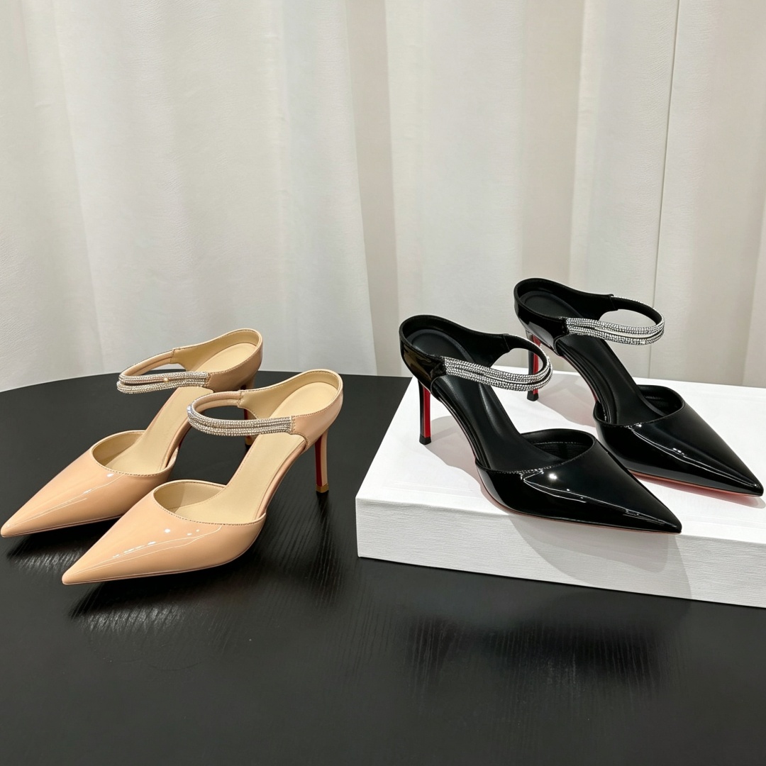 Sepatu hak tinggi wanita berba - Leather Classic Strap ulasan dan harga